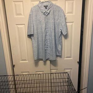 Lands' End Light Blue Patterned Men's Shirt